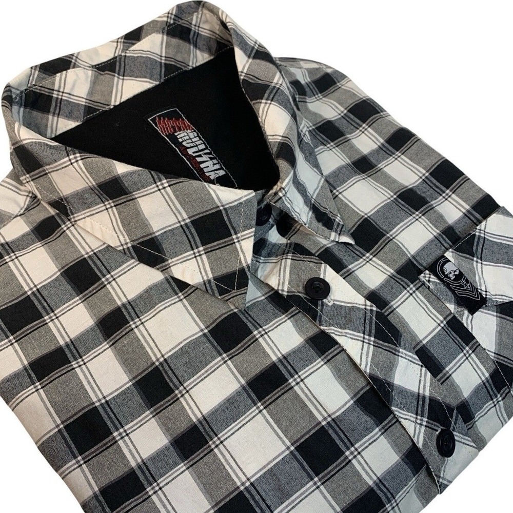 Metal Mulisha Short Sleeve Button Up Shirt Men's XL Biker Skater Y2K